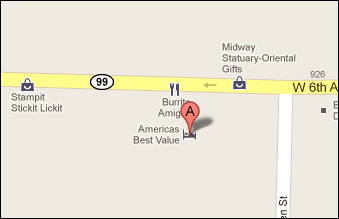 Americas Best Value Inn Hotel Location Map